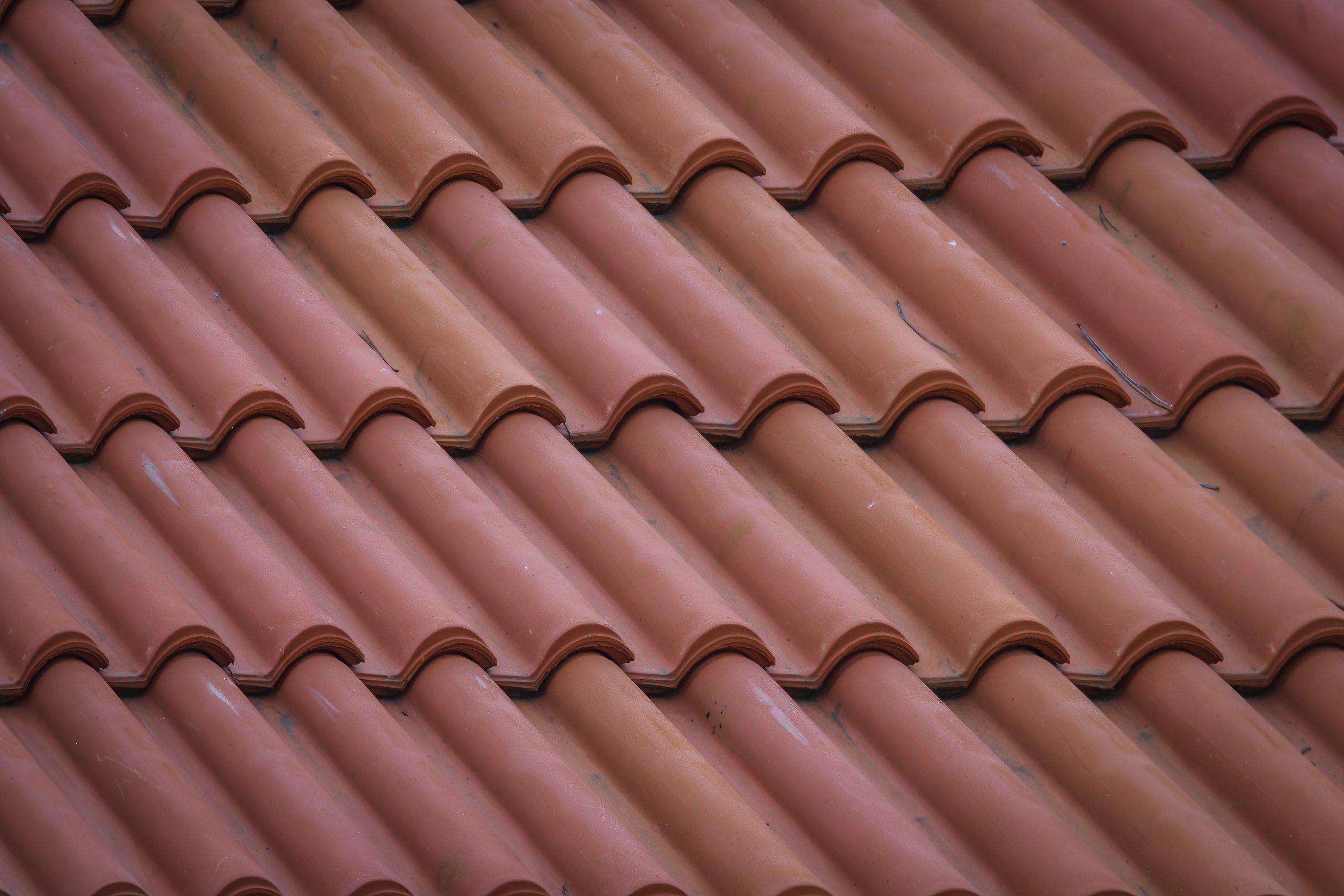 close up of red tiled roof