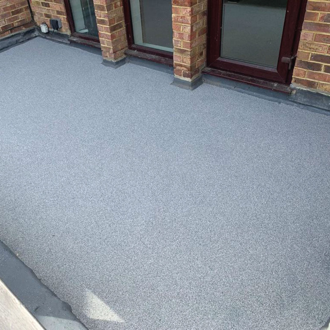 flat roof renovation with anti-slip coating