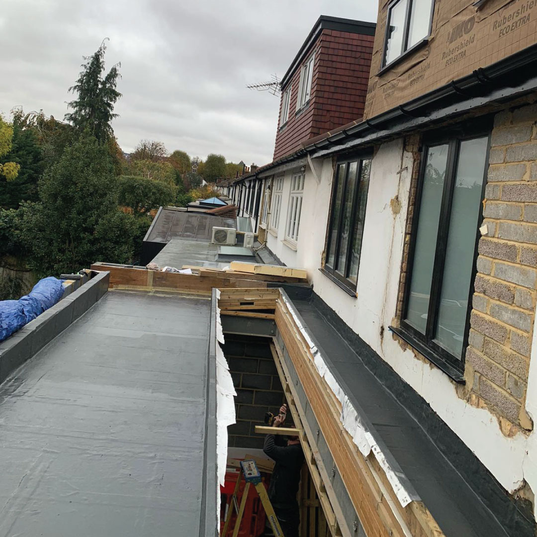 warm roof installation in progress