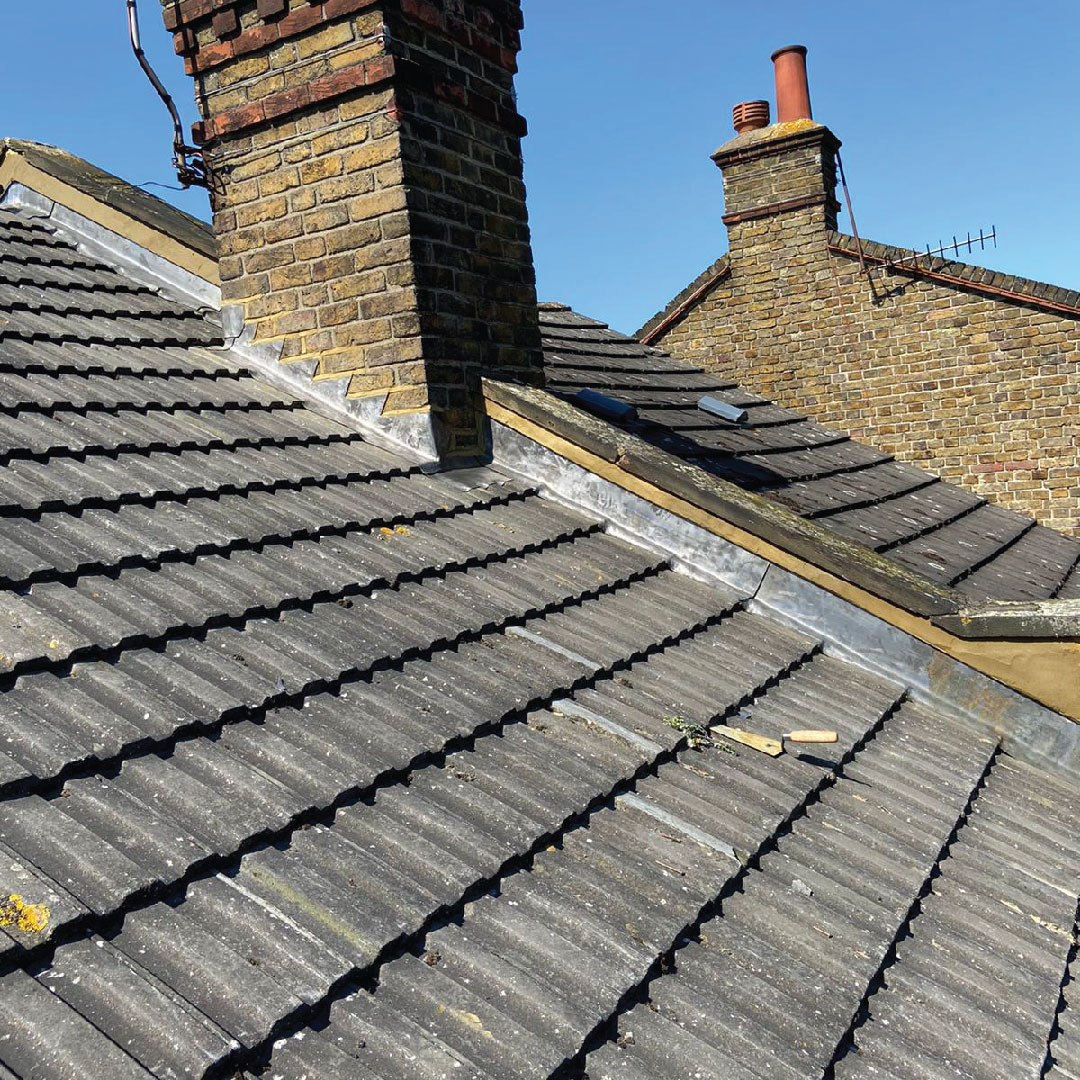 close up of roof flashing