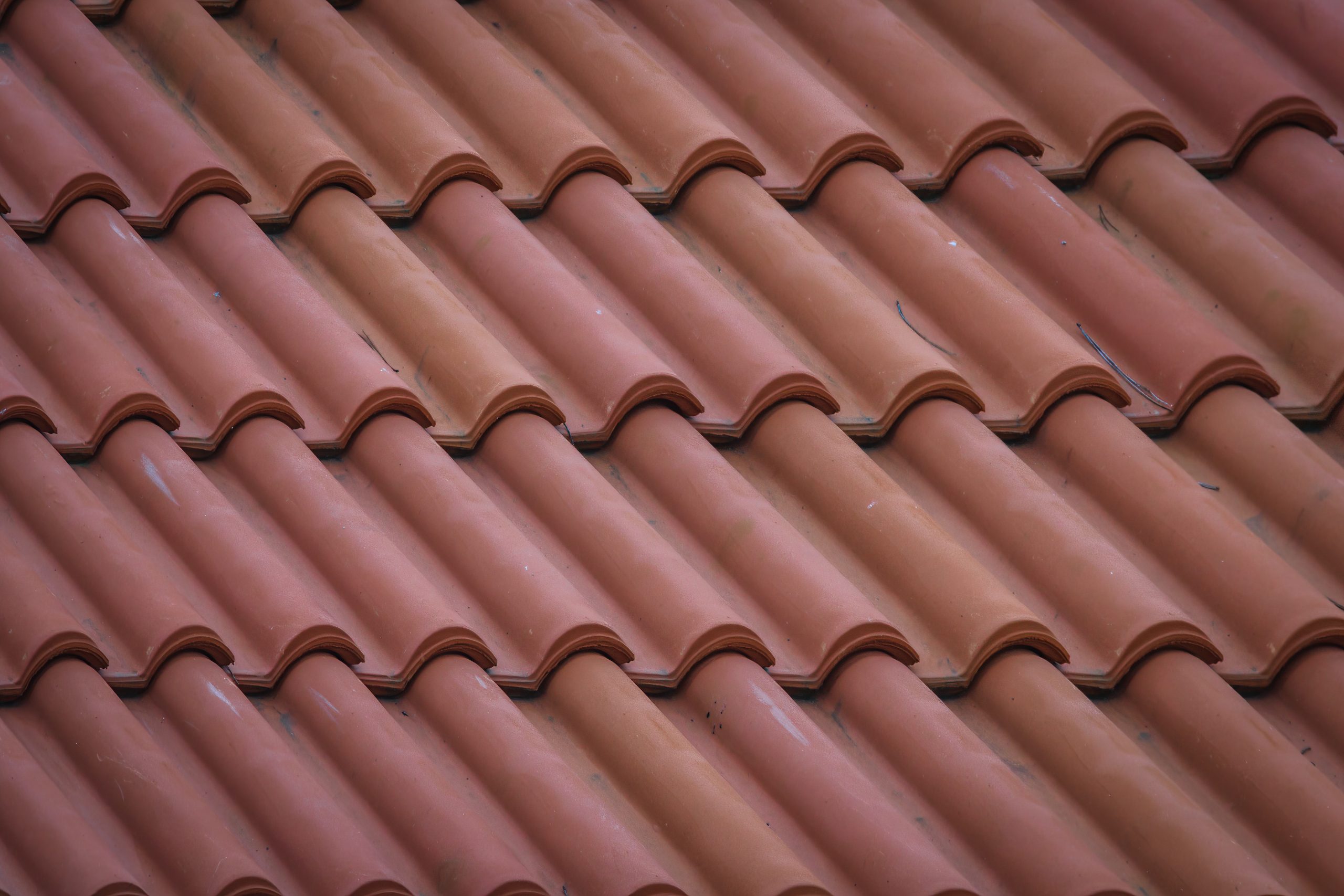 close up of red tiled roof