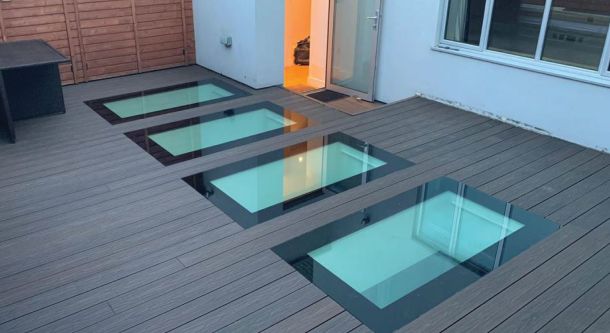 flat roof refurbishment with skylights