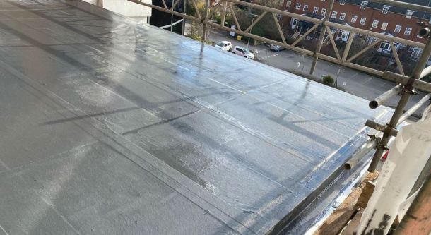 finished repair project by our liquid roofers
